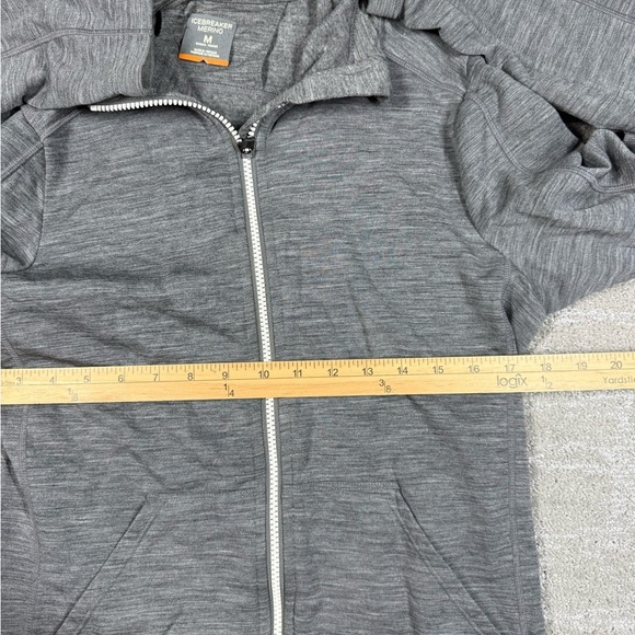 Icebreaker RealFLEECE Dia Long Sleeve Full Zip Hoodie SIZE M Gray Merino Wool - Picture 3 of 7